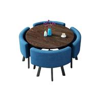 KIBONCY Compact Round/Square Dining Set, Easy Assembly & Low Maintenance Ergonomic Upholstered, for Meals, Coffee Breaks & Meetings(H)