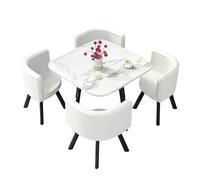 KIBONCY Compact Round/Square Dining Set, Easy Assembly & Low Maintenance Ergonomic Upholstered, for Meals, Coffee Breaks & Meetings(A)