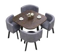 KIBONCY Compact Round/Square Dining Set, Easy Assembly & Low Maintenance Ergonomic Upholstered, for Meals, Coffee Breaks & Meetings(E)