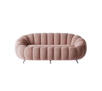 KIBONCY Contemporary Curved Sofa Overall Plush Upholstered Couch Mid Century Modern Back Couches for Living Room, Apartment, Loft, and Office-150x95x77cm(19)