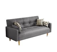 KIBONCY Convertible Futon Sofa Bed, Sleeper Couch, Loveseat,Mid Century Modern with Solid Wood Frame, for Living Room, Bedroom Small Spaces(B,1.74x1.1m)
