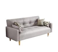 KIBONCY Convertible Futon Sofa Bed, Sleeper Couch, Loveseat,Mid Century Modern with Solid Wood Frame, for Living Room, Bedroom Small Spaces(A,1.4x0.95m)