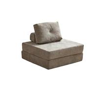 KIBONCY Convertible Modular Sofa Bed, Corduroy Upholstered Chair, 2-in-1 Foldable Sleeper Couch with Wood Legs, for Small Apartment Guest Room(H)