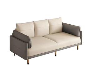 KIBONCY Convertible Sofa Bed 3-in-1, Faux Leather Tech Fabric Sleeper Couch for Small Space Apartment, Sturdy Wood Frame Foldable(D,132cm)