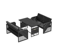 KIBONCY Crea L'atmosfera Perfetta Con Il Nostro Set Musicale Da Bar E L'elegante Combinazione Di Mobili Ristorante, Divano Multiposto In Pelle, For Soggiorno(Black)