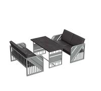 KIBONCY Crea L'atmosfera Perfetta Con Il Nostro Set Musicale Da Bar E L'elegante Combinazione Di Mobili Ristorante, Divano Multiposto In Pelle, For Soggiorno(Silver)