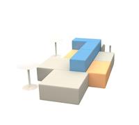 KIBONCY Creative Alien-Shaped Waiting Sofa Durable Easy-to-Clean Seating Stylish Asymmetrical Area for School, Library, Hotel(2)