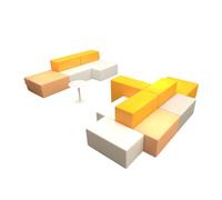 KIBONCY Creative Alien-Shaped Waiting Sofa Durable Easy-to-Clean Seating Stylish Asymmetrical Area for School, Library, Hotel(6)