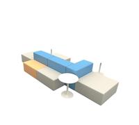 KIBONCY Creative Alien-Shaped Waiting Sofa Durable Easy-to-Clean Seating Stylish Asymmetrical Area for School, Library, Hotel(1)