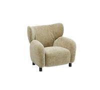KIBONCY Curved Backrest Single Sofa, Soft Cushion Seating, Comfy Lounge Upholstered Barrel Chair Cozy with Armrest for Living Room, Bedroom(A,Single)