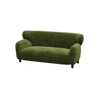 KIBONCY Curved Backrest Single Sofa, Soft Cushion Seating, Comfy Lounge Upholstered Barrel Chair Cozy with Armrest for Living Room, Bedroom(C,1.6m)