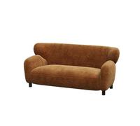 KIBONCY Curved Backrest Single Sofa, Soft Cushion Seating, Comfy Lounge Upholstered Barrel Chair Cozy with Armrest for Living Room, Bedroom(B,1.6m)