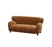 KIBONCY Curved Backrest Single Sofa, Soft Cushion Seating, Comfy Lounge Upholstered Barrel Chair Cozy with Armrest for Living Room, Bedroom(B,1.8m)
