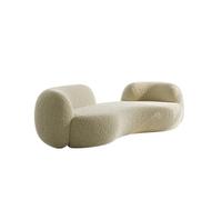 KIBONCY Curved Boucle Fabric Sofa, Contemporary Wave-Shaped Couch, Multiple Size Options for Home(F)