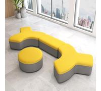 KIBONCY Curved Lounge Bench, Simple Curved Sofa Cabinet Combination, for Office Lobby, Hotel Lobby, Company Training Center(10)