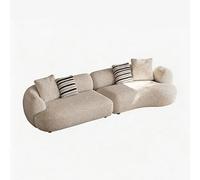 KIBONCY Curved Sofa Couch, Modern Sectional Oversized Chenille Cloud Couches Living Room,for Apartment Office(340x125x80cm)
