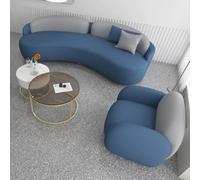 KIBONCY Curved Sofa Made Of Tech Fabric, Luxurious Hotel Lobby Chairs, Trendy Tech Fabric Sofas For Lounge Areas And Clothing Stores(F 2.6m set)