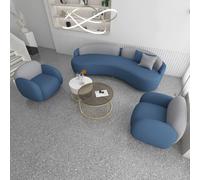 KIBONCY Curved Sofa Made Of Tech Fabric, Luxurious Hotel Lobby Chairs, Trendy Tech Fabric Sofas For Lounge Areas And Clothing Stores(G 2m set)
