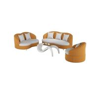 KIBONCY Curved Sofa Overall Pumpkin Shaped Plush Upholstered Couch Cloud, Modern Deep Seat Boucle, for Living Room, Bedroom(10)