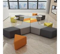 KIBONCY Curved Waiting Sofa, High Resilience Sponge Modular Reception Couch, Anti-Scratch Faux Leather Leisure Set for Commercial Household Interior