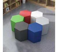 KIBONCY Designed Unusual Leisure Sofa Set, Hexagon Modular Stool Set, for Playroom, Classroom & Office Collaborative Space(B,30cm*30cm)