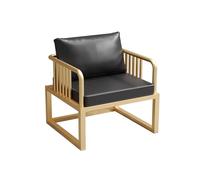 KIBONCY Divani da soggiorno in metallo resistente, divani imbottiti in morbida ecopelle nera, for soggiorni, aree reception, lounge e posti a sedere for gli ospiti(A)