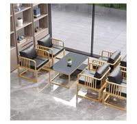 KIBONCY Divani da soggiorno in metallo resistente, divani imbottiti in morbida ecopelle nera, for soggiorni, aree reception, lounge e posti a sedere for gli ospiti(G)