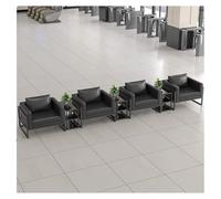 KIBONCY Divani Imbottiti In Pelle Con Robusta Struttura In Metallo E Tavolo Con Lastra Di Roccia, For Showroom Aziendali Aree Di Attesa Dell'aeroporto Sale Di Ricevimento(B,462CM)