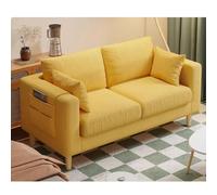 KIBONCY Divano a due posti moderno for soggiorno, divanetti for piccoli spazi, divano a due posti for soggiorno, camera da letto, facile montaggio con cuscino for appartamento(Yellow,120x60x40cm)