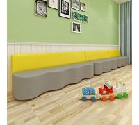 KIBONCY Divano a forma di onda della Sala delle Attività del Museo della Scienza Confederazione for il Riposo dei Genitori - Bambini Asilo e Istituto di Formazione Aula di Danza(120x60x72cm)