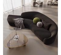 KIBONCY Divano angolare curvo asimmetrico in stile premium, ideale for aree reception e lounge in hotel, centri vendita, lobby, club privati e spazi commerciali(D,3.2m)