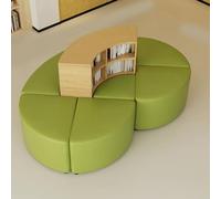 KIBONCY Divano Combinato Con Libreria E Tavolino Portaoggetti, Set Di Sedie A Sdraio Moderne For Librerie A Forma Arco For Mobili For Aree Attesa Reception For Centri Comunitari(A)