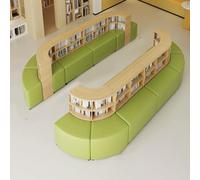 KIBONCY Divano Combinato Con Libreria E Tavolino Portaoggetti, Set Di Sedie A Sdraio Moderne For Librerie A Forma Arco For Mobili For Aree Attesa Reception For Centri Comunitari(G)