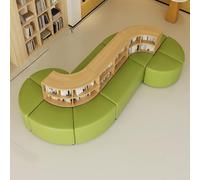 KIBONCY Divano Combinato Con Libreria E Tavolino Portaoggetti, Set Di Sedie A Sdraio Moderne For Librerie A Forma Arco For Mobili For Aree Attesa Reception For Centri Comunitari(E)