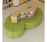 KIBONCY Divano Combinato Con Libreria E Tavolino Portaoggetti, Set Di Sedie A Sdraio Moderne For Librerie A Forma Arco For Mobili For Aree Attesa Reception For Centri Comunitari(C)
