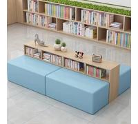 KIBONCY Divano Combinato In Pelle Con Libreria Bifacciale E Modulare Schienale Alto For Riporre L'angolo Lettura Della Biblioteca Scolastica, Area Di Attesa Del Centro Formazione, Asilo Nido(A)