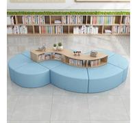 KIBONCY Divano Combinato In Pelle Con Libreria Bifacciale E Modulare Schienale Alto For Riporre L'angolo Lettura Della Biblioteca Scolastica, Area Di Attesa Del Centro Formazione, Asilo Nido(D)