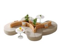 KIBONCY Divano combinato modulare flessibile, divano imbottito multiuso con robusta struttura in legno for area reception, scuola, ospedale e lounge pubblica(7)