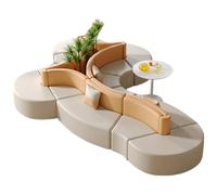 KIBONCY Divano combinato modulare flessibile, divano imbottito multiuso con robusta struttura in legno for area reception, scuola, ospedale e lounge pubblica(8)