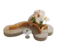 KIBONCY Divano combinato modulare flessibile, divano imbottito multiuso con robusta struttura in legno for area reception, scuola, ospedale e lounge pubblica(4)