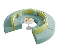 KIBONCY Divano combinato modulare flessibile, divano modulare convertibile a forma di S con struttura in legno massello for area reception, scuola, ospedale e lounge pubblica(4)