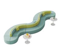 KIBONCY Divano combinato modulare flessibile, divano modulare convertibile a forma di S con struttura in legno massello for area reception, scuola, ospedale e lounge pubblica(5)