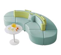 KIBONCY Divano combinato modulare flessibile, divano modulare convertibile a forma di S con struttura in legno massello for area reception, scuola, ospedale e lounge pubblica(9)