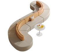 KIBONCY Divano componibile curvo modulare, divano modulare trasformabile a forma di S con struttura in legno massello for hall di ufficio, sala d'attesa, biblioteca e spazi commerciali(9)