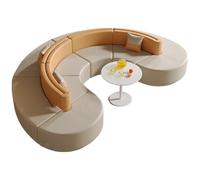 KIBONCY Divano componibile curvo modulare, divano modulare trasformabile a forma di S con struttura in legno massello for hall di ufficio, sala d'attesa, biblioteca e spazi commerciali(1)