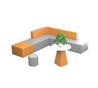 KIBONCY Divano componibile modulare a forma di S, divano componibile modulare curvo, design ergonomico for la lobby dell'ufficio e la scuola(C)