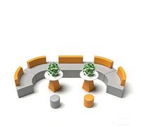 KIBONCY Divano componibile modulare a forma di S, divano componibile modulare curvo, design ergonomico for la lobby dell'ufficio e la scuola(I)