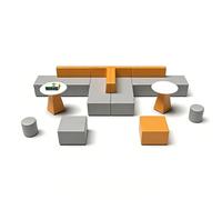 KIBONCY Divano componibile modulare curvo, combinazione minimalista di posti a sedere for il tempo libero for area di attesa dell'ufficio, sala reception e spazio for trattative aziendali(H)