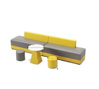 KIBONCY Divano componibile modulare, cuscino in schiuma ad alta densità e struttura in legno massello, divano combinato a forma di L for area reception ufficio, lounge, sala d'attesa(7)