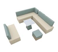 KIBONCY Divano contenitore con libreria combinata, divano da gioco modulare dal design curvo, for ottimizzare lo spazio nella hall dell'hotel, nell'ufficio, nel ristorante(2)
